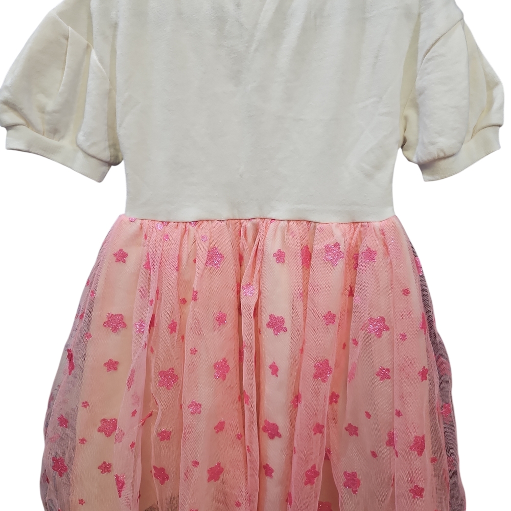 Bluey Girls Dress Size 4T Pink Tulle Skirt Short Sleeve Cartoon - Picture 3 of 6